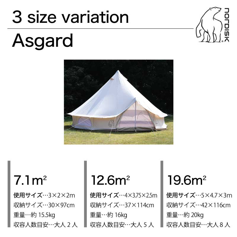 Nordisk Asgard 12.6 ノルディスク アスガルド 2～5人用 テント本体 送料無料 並行輸入品