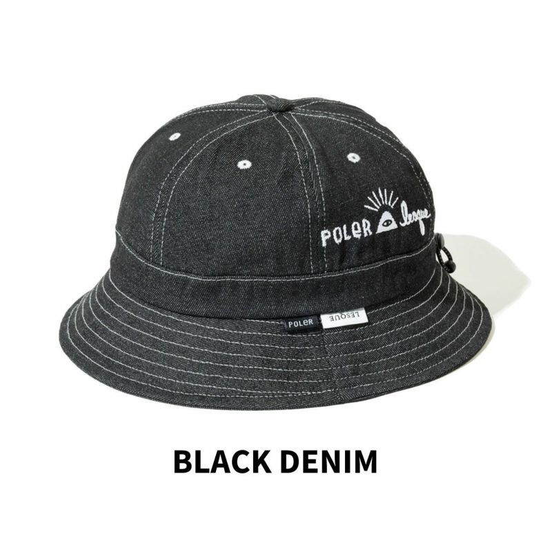 POLER ポーラー DENIM BELL HAT BLACK DENIM BLUE DENIM LIGHT